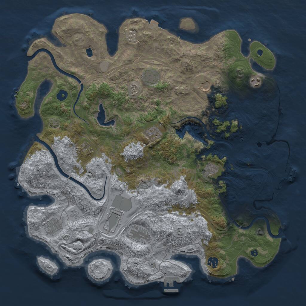 Rust Map: Procedural Map, Size: 4250, Seed: 228125289, 17 Monuments