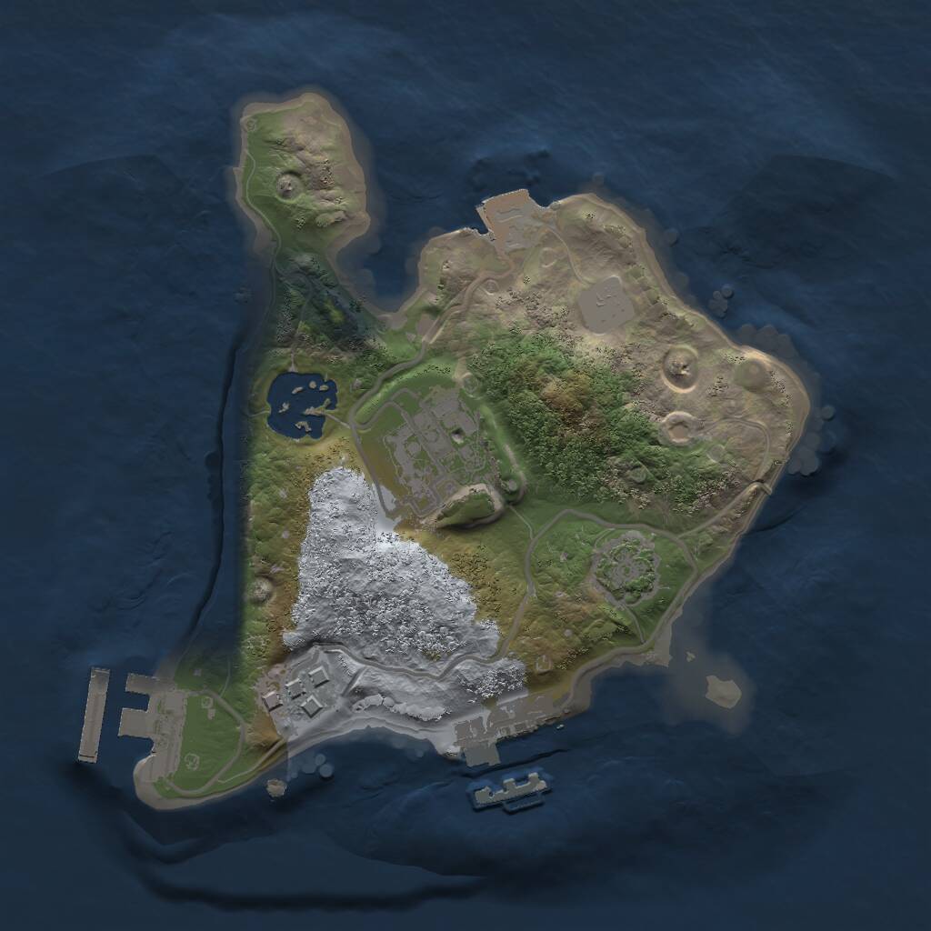 Rust Map: Procedural Map, Size: 2000, Seed: 1082985671, 7 Monuments