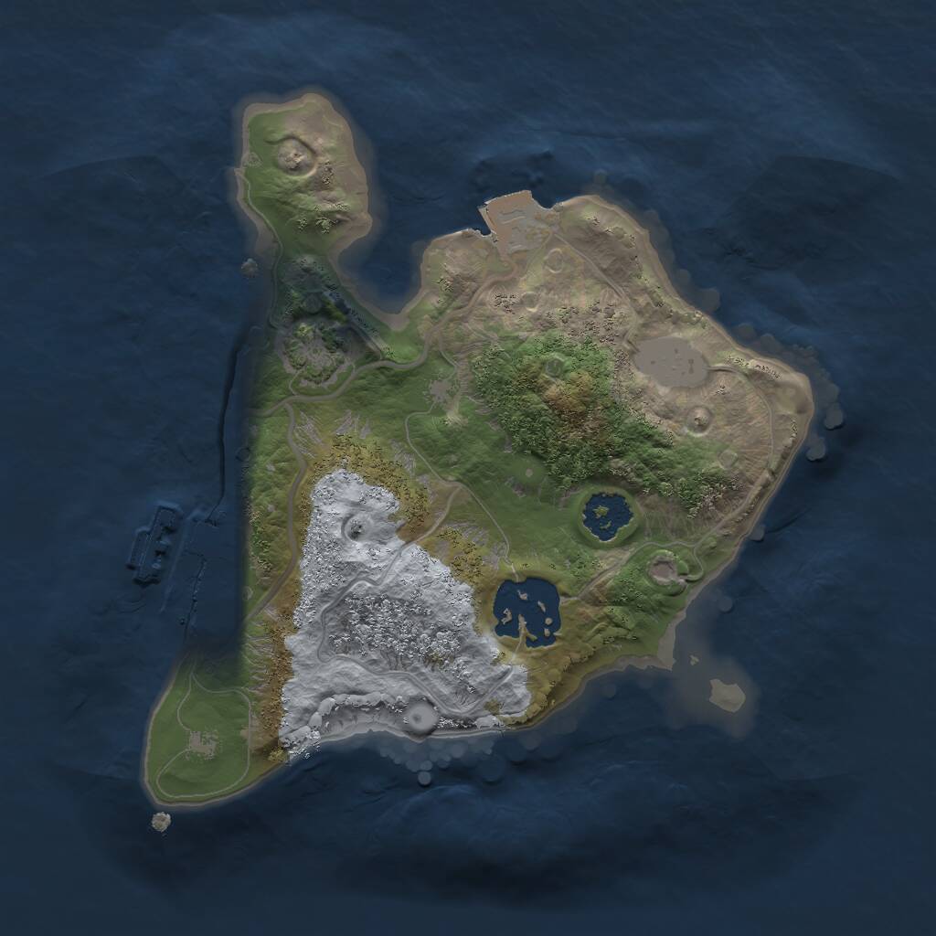 Rust Map: Procedural Map, Size: 2000, Seed: 1082985671, 4 Monuments