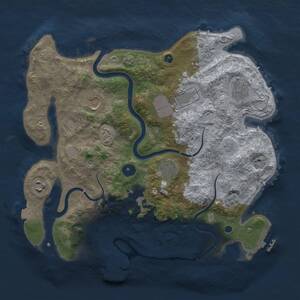Thumbnail Rust Map: Procedural Map, Size: 3500, Seed: 130140019, 13 Monuments
