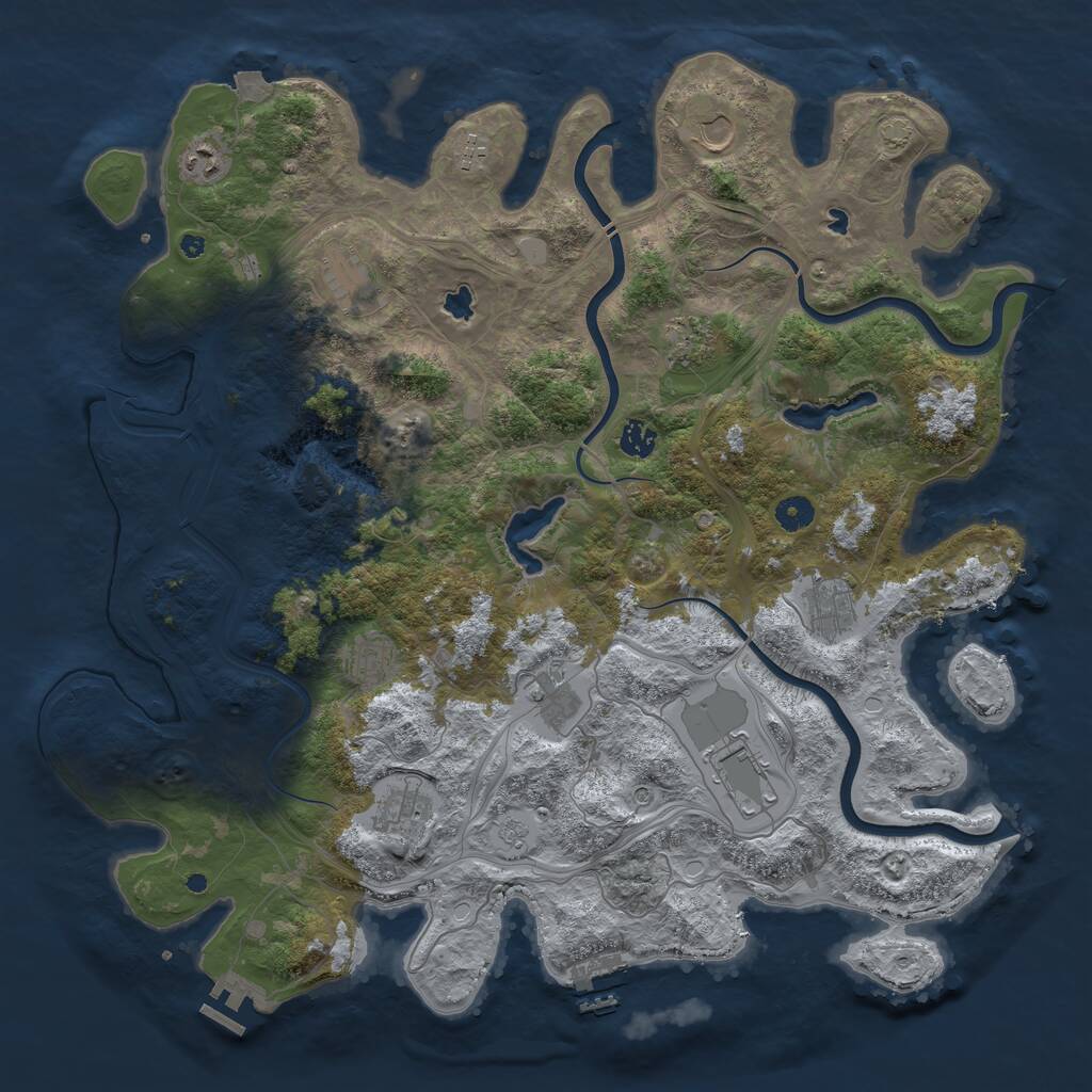 Rust Map: Procedural Map, Size: 4500, Seed: 1724045047, 17 Monuments