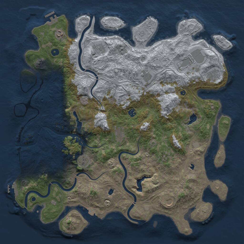 Rust Map: Procedural Map, Size: 4750, Seed: 356580218, 17 Monuments
