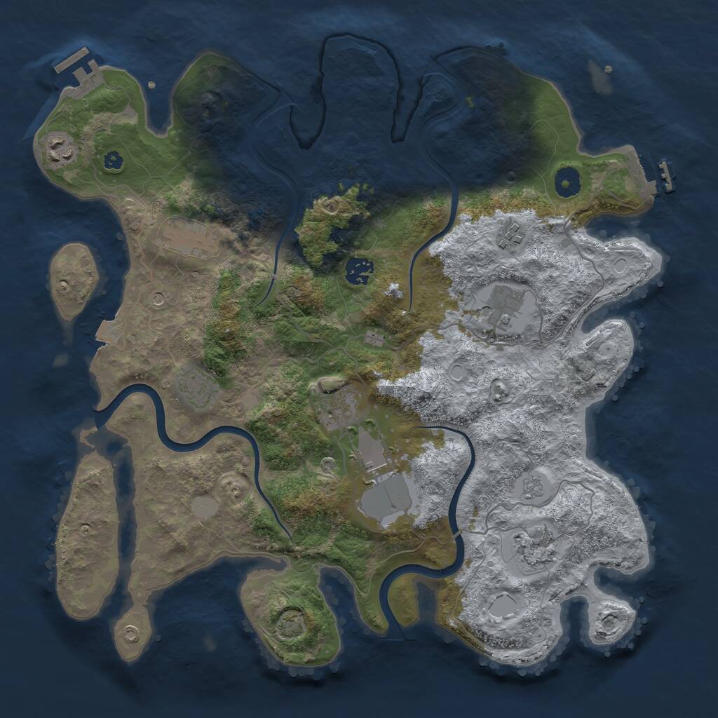 Rust Map: Procedural Map, Size: 3800, Seed: 519820916, 15 Monuments