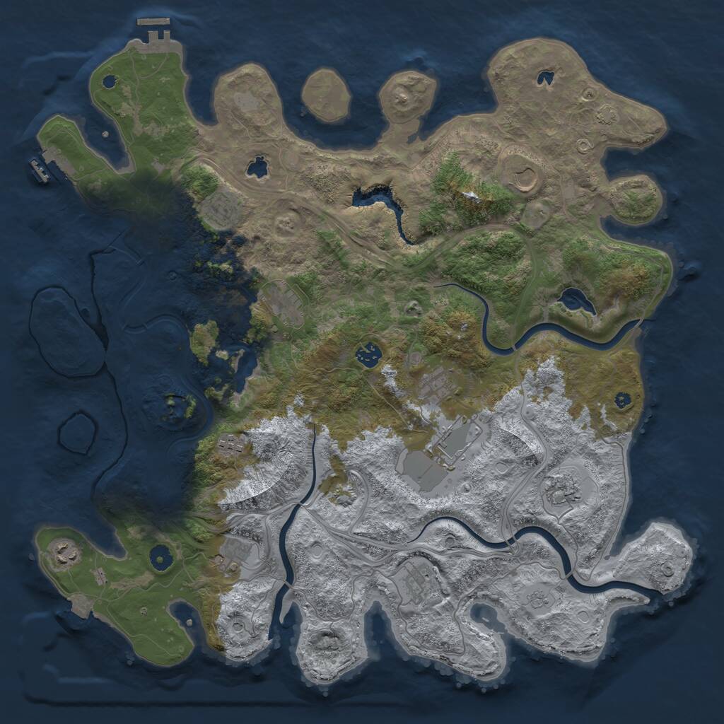 Rust Map: Procedural Map, Size: 4500, Seed: 238737727, 17 Monuments