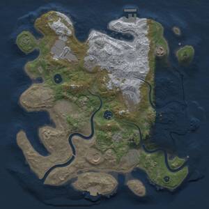 Thumbnail Rust Map: Procedural Map, Size: 3500, Seed: 672867398, 15 Monuments