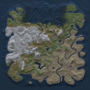 Thumbnail Rust Map: Procedural Map, Size: 5000, Seed: 1701286657, 17 Monuments