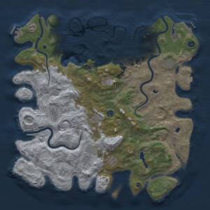 Thumbnail Rust Map: Procedural Map, Size: 4644, Seed: 8048542, 17 Monuments