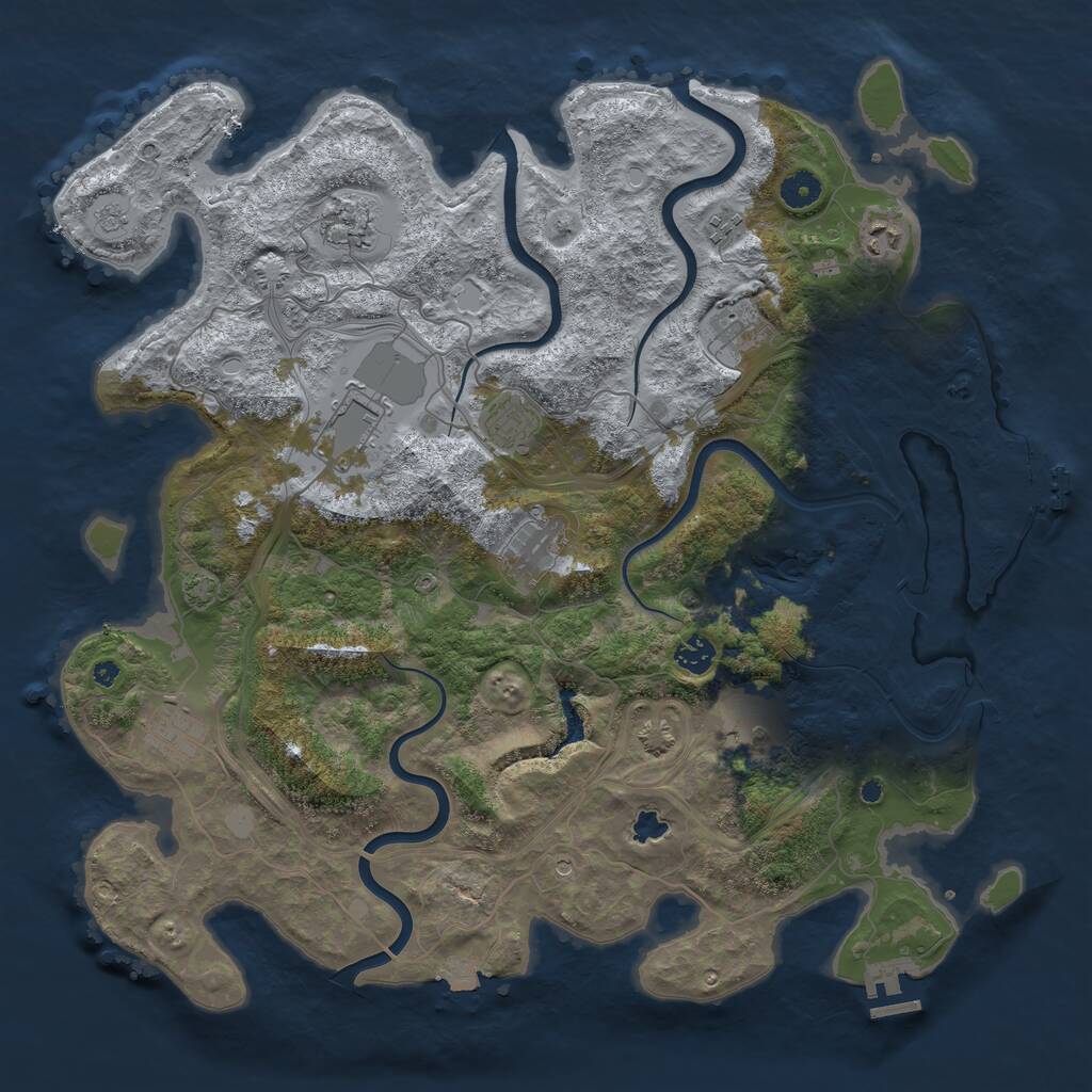 Rust Map: Procedural Map, Size: 4300, Seed: 1427120210, 16 Monuments