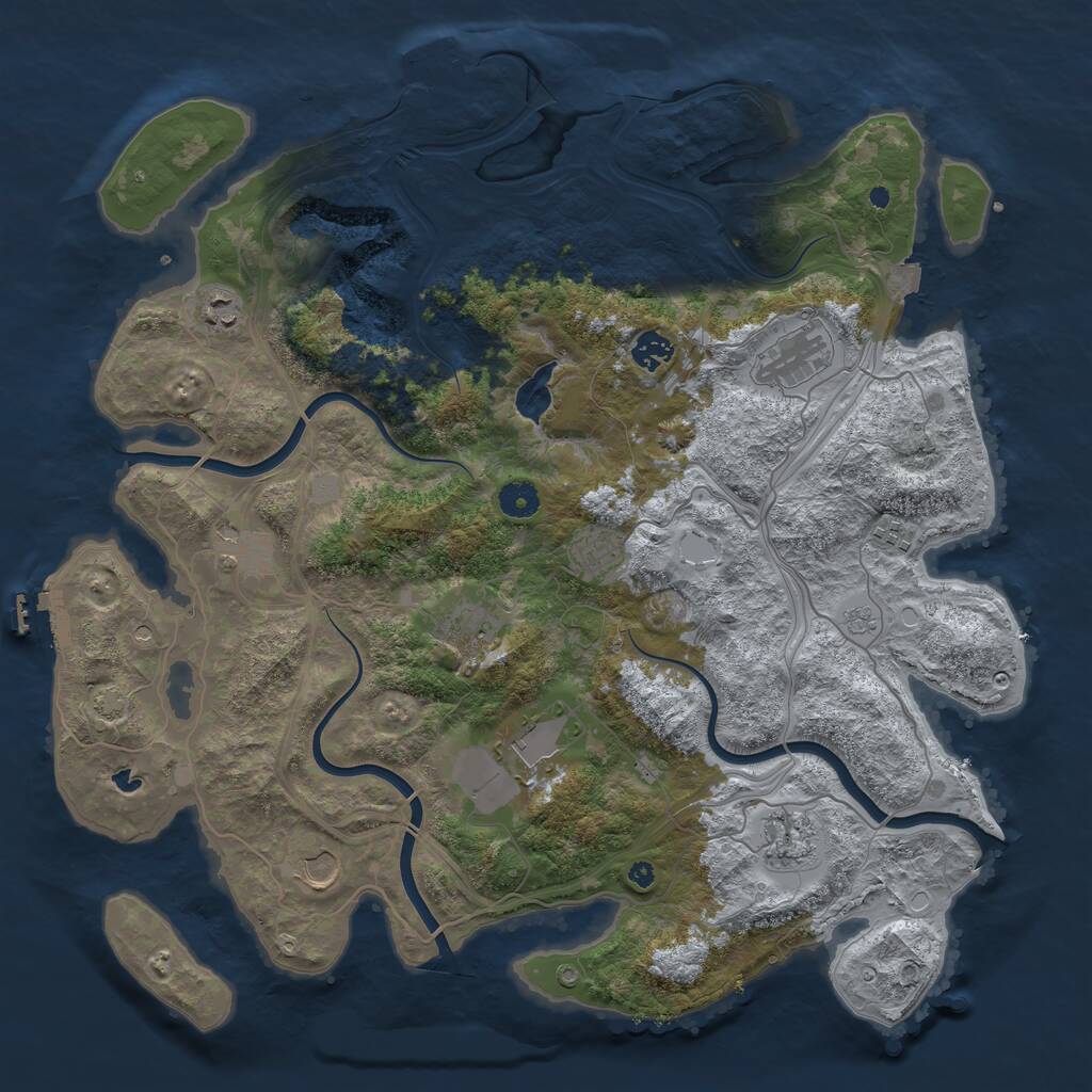 Rust Map: Procedural Map, Size: 4250, Seed: 777685135, 16 Monuments
