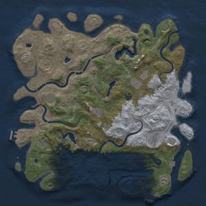 Thumbnail Rust Map: Procedural Map, Size: 4500, Seed: 365257393, 16 Monuments
