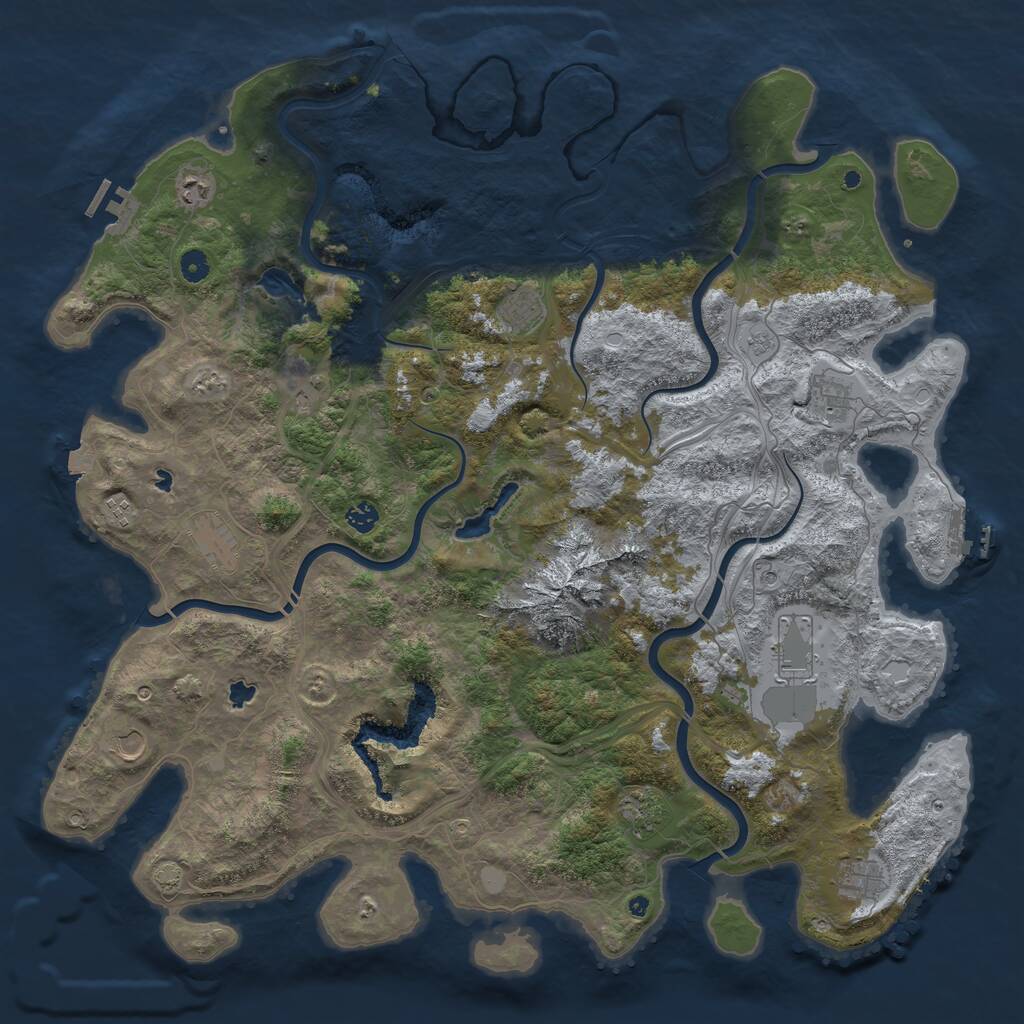 Rust Map: Procedural Map, Size: 5000, Seed: 20250602, 17 Monuments