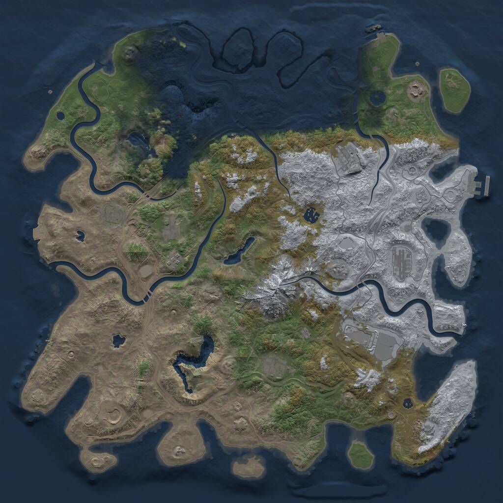 Rust Map: Procedural Map, Size: 5000, Seed: 20250602, 17 Monuments