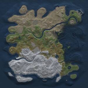 Thumbnail Rust Map: Procedural Map, Size: 3750, Seed: 1215957843, 15 Monuments