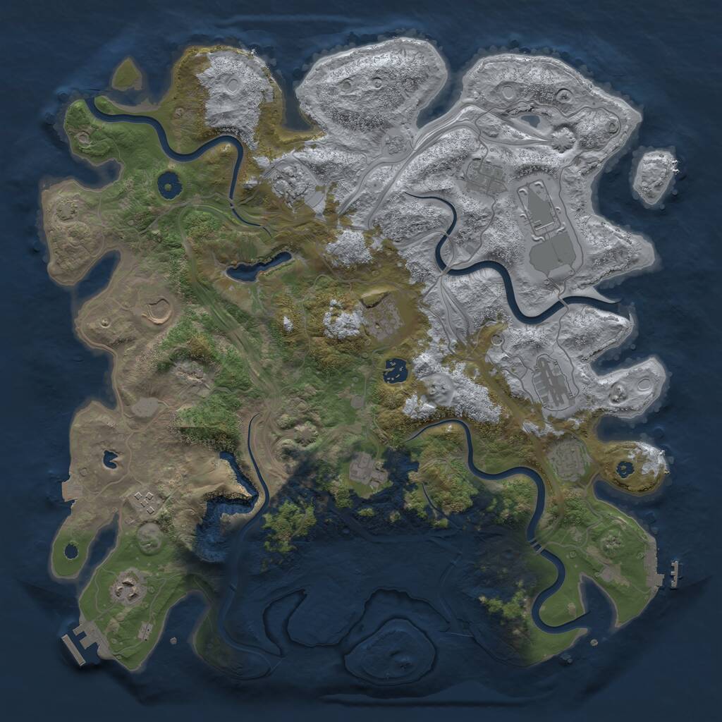 Rust Map: Procedural Map, Size: 4250, Seed: 783236461, 17 Monuments