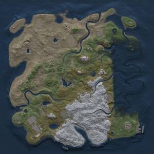 Thumbnail Rust Map: Procedural Map, Size: 4500, Seed: 1258039373, 17 Monuments