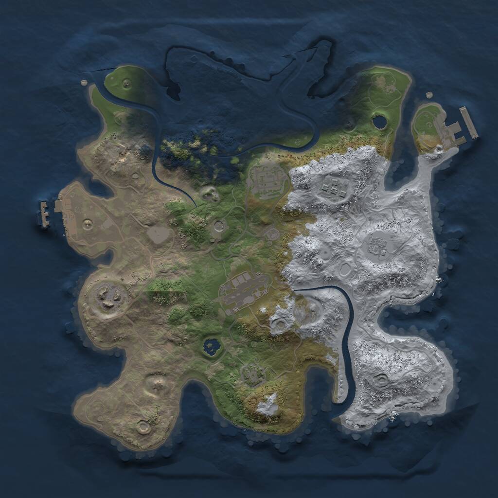Rust Map: Procedural Map, Size: 3000, Seed: 1437560370, 10 Monuments