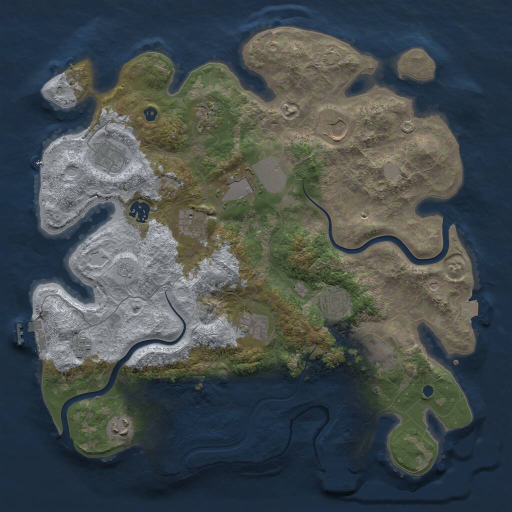 Rust Map: Procedural Map, Size: 3750, Seed: 1365730017, 17 Monuments