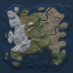 Thumbnail Rust Map: Procedural Map, Size: 3500, Seed: 627536195, 14 Monuments