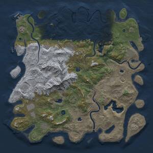 Thumbnail Rust Map: Procedural Map, Size: 5000, Seed: 1861358629, 17 Monuments