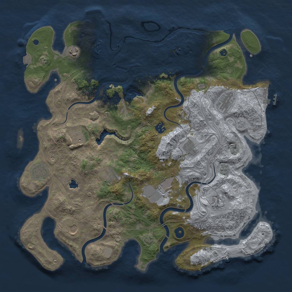 Rust Map: Procedural Map, Size: 4250, Seed: 783145326, 17 Monuments