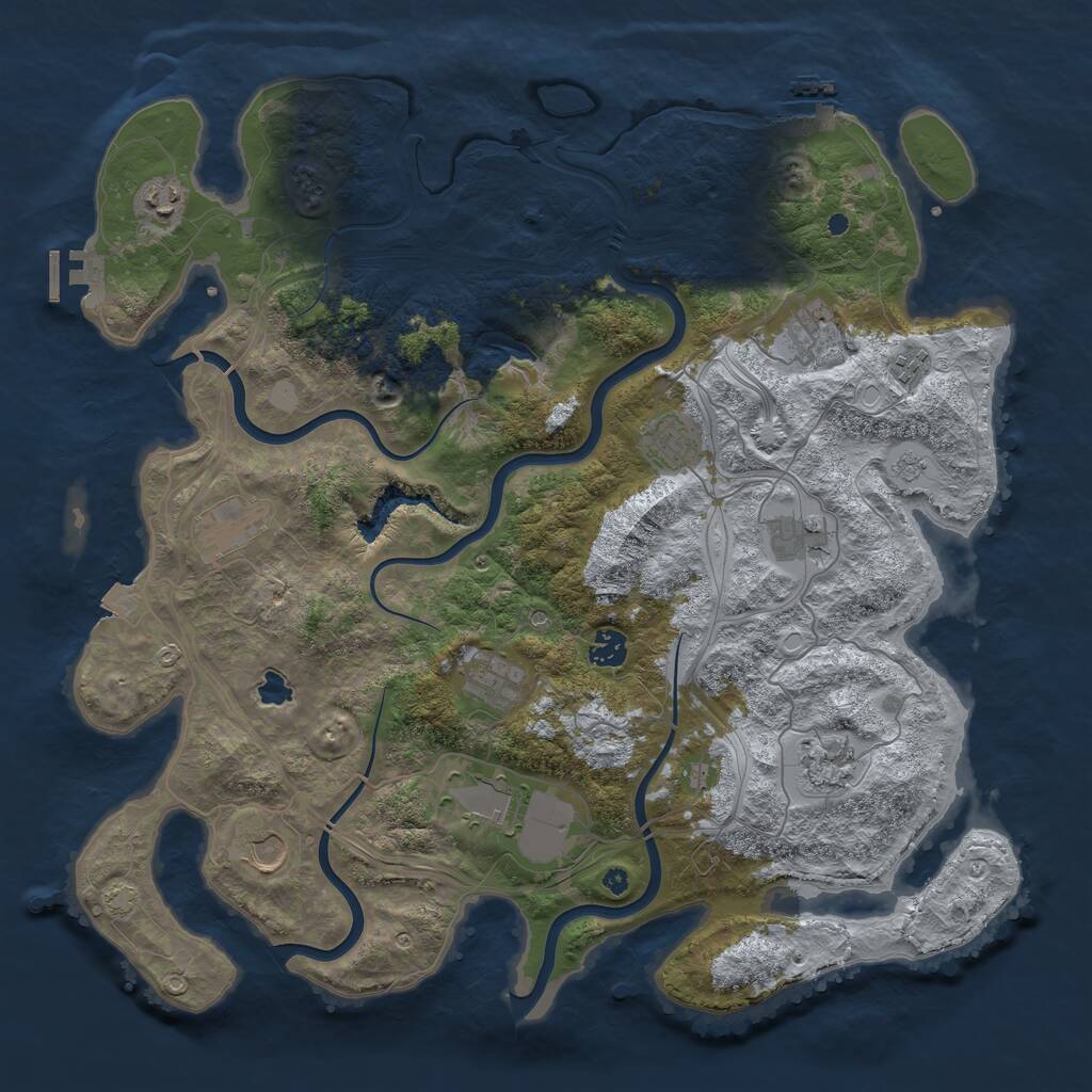 Rust Map: Procedural Map, Size: 4250, Seed: 783145326, 17 Monuments