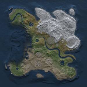 Thumbnail Rust Map: Procedural Map, Size: 3000, Seed: 1701917656, 13 Monuments