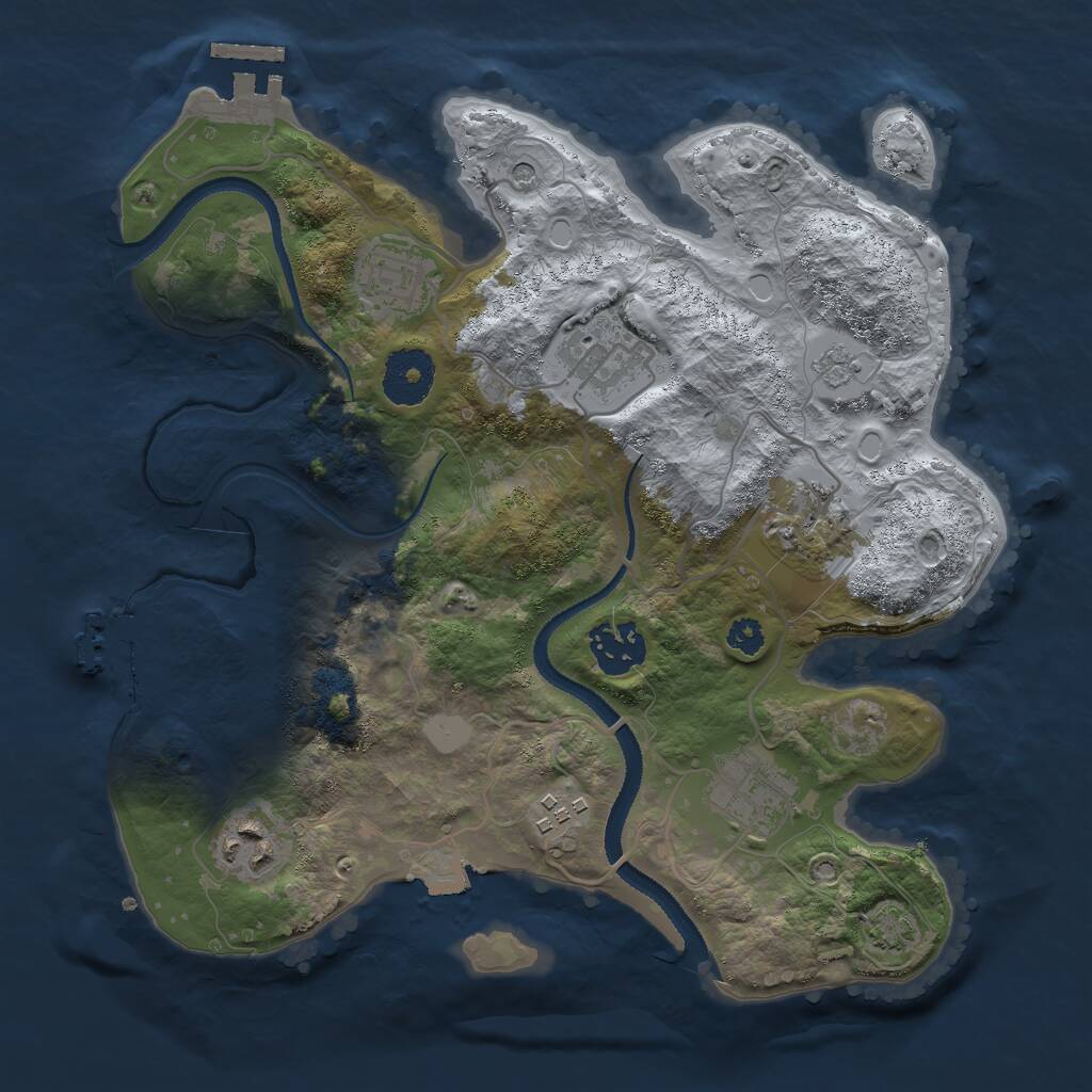 Rust Map: Procedural Map, Size: 3000, Seed: 1701917656, 13 Monuments
