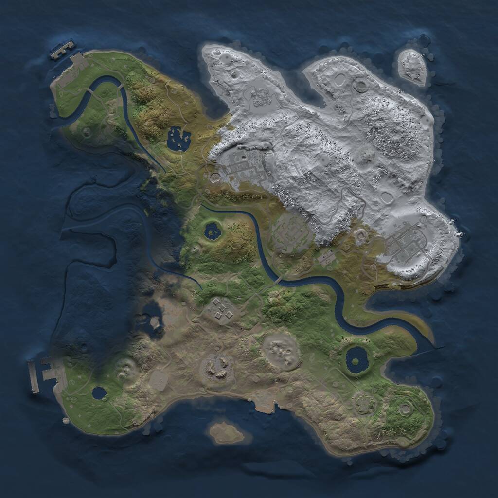 Rust Map: Procedural Map, Size: 3000, Seed: 1701917656, 13 Monuments