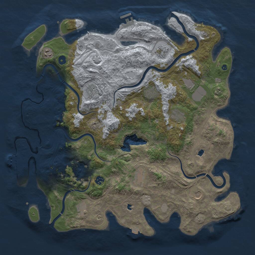 Rust Map: Procedural Map, Size: 4500, Seed: 2131456785, 17 Monuments