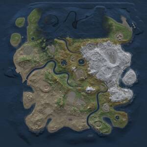 Thumbnail Rust Map: Procedural Map, Size: 3750, Seed: 1699317582, 15 Monuments