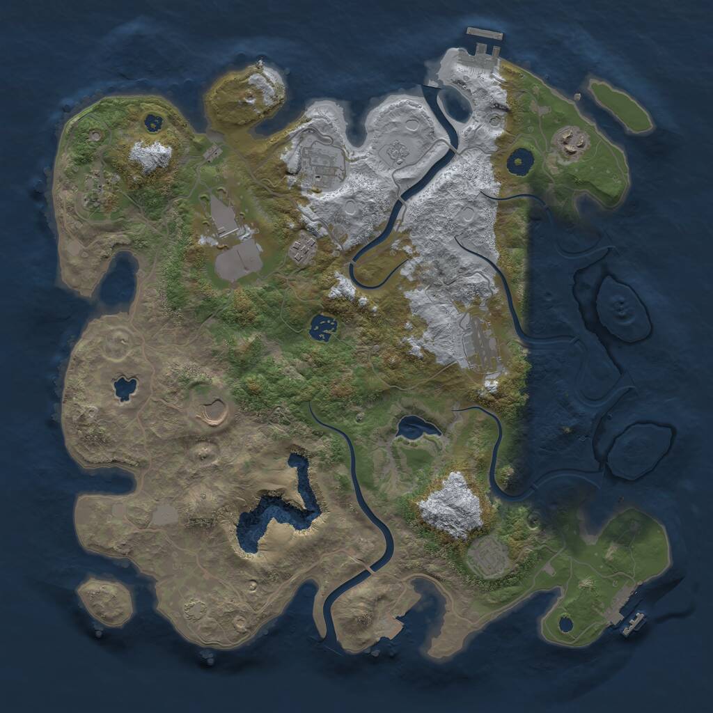 Rust Map: Procedural Map, Size: 4000, Seed: 967027901, 15 Monuments