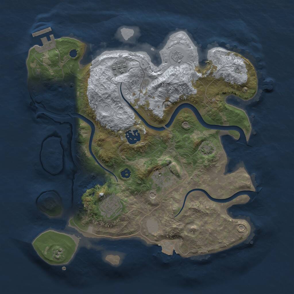 Rust Map: Procedural Map, Size: 3000, Seed: 1162534532, 9 Monuments
