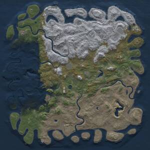 Thumbnail Rust Map: Procedural Map, Size: 6000, Seed: 1066693511, 17 Monuments
