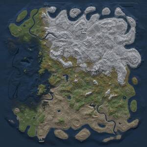 Thumbnail Rust Map: Procedural Map, Size: 6000, Seed: 1619289159, 17 Monuments