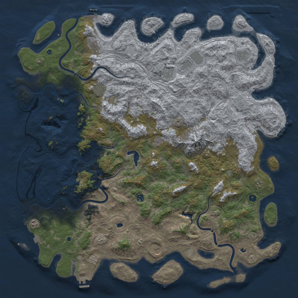 Rust Map: Procedural Map, Size: 6000, Seed: 1619289159, 17 Monuments