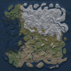 Thumbnail Rust Map: Procedural Map, Size: 6000, Seed: 1619289159, 17 Monuments