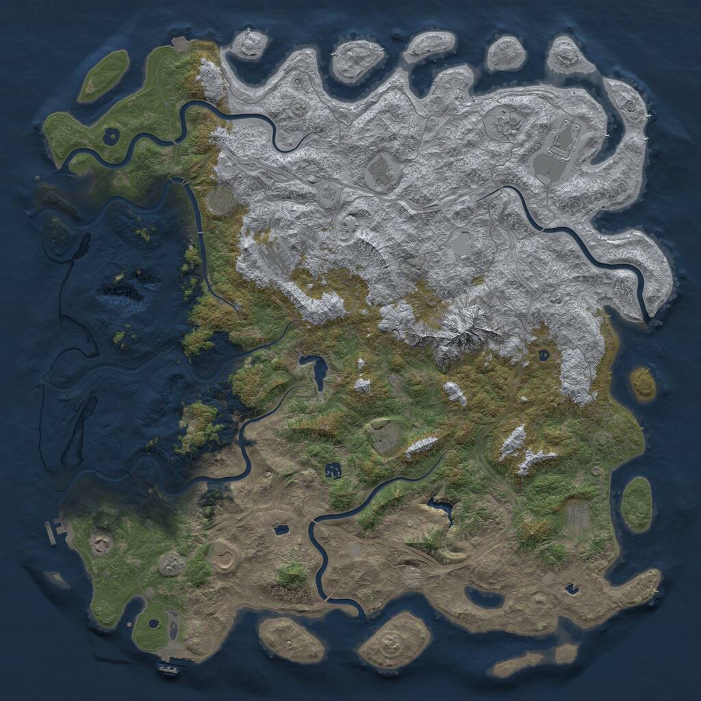 Rust Map: Procedural Map, Size: 6000, Seed: 1619289159, 17 Monuments