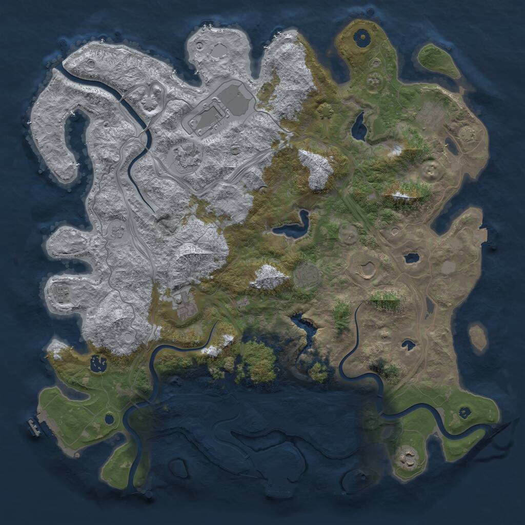 Rust Map: Procedural Map, Size: 4500, Seed: 1227632872, 15 Monuments
