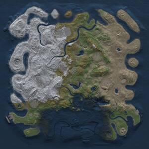 Thumbnail Rust Map: Procedural Map, Size: 4500, Seed: 696752173, 16 Monuments