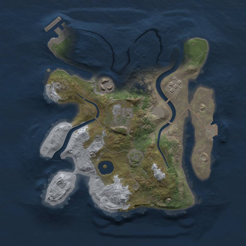 Rust Map: Procedural Map, Size: 2500, Seed: 250437482, 7 Monuments