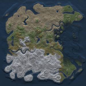 Thumbnail Rust Map: Procedural Map, Size: 5000, Seed: 588877165, 17 Monuments