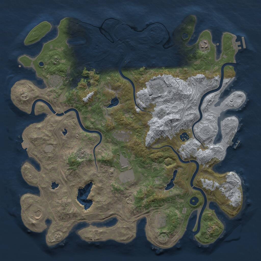 Rust Map: Procedural Map, Size: 4500, Seed: 1787368394, 16 Monuments
