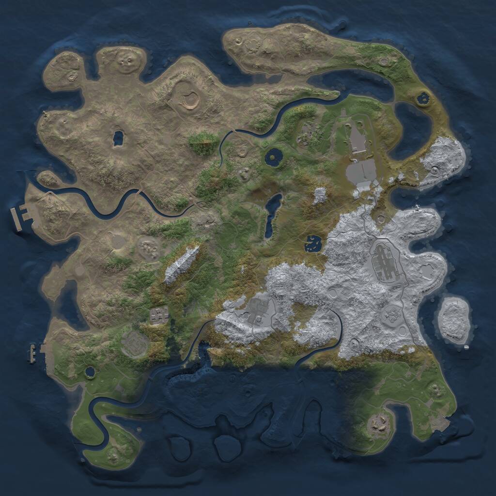 Rust Map: Procedural Map, Size: 4200, Seed: 1458197426, 15 Monuments