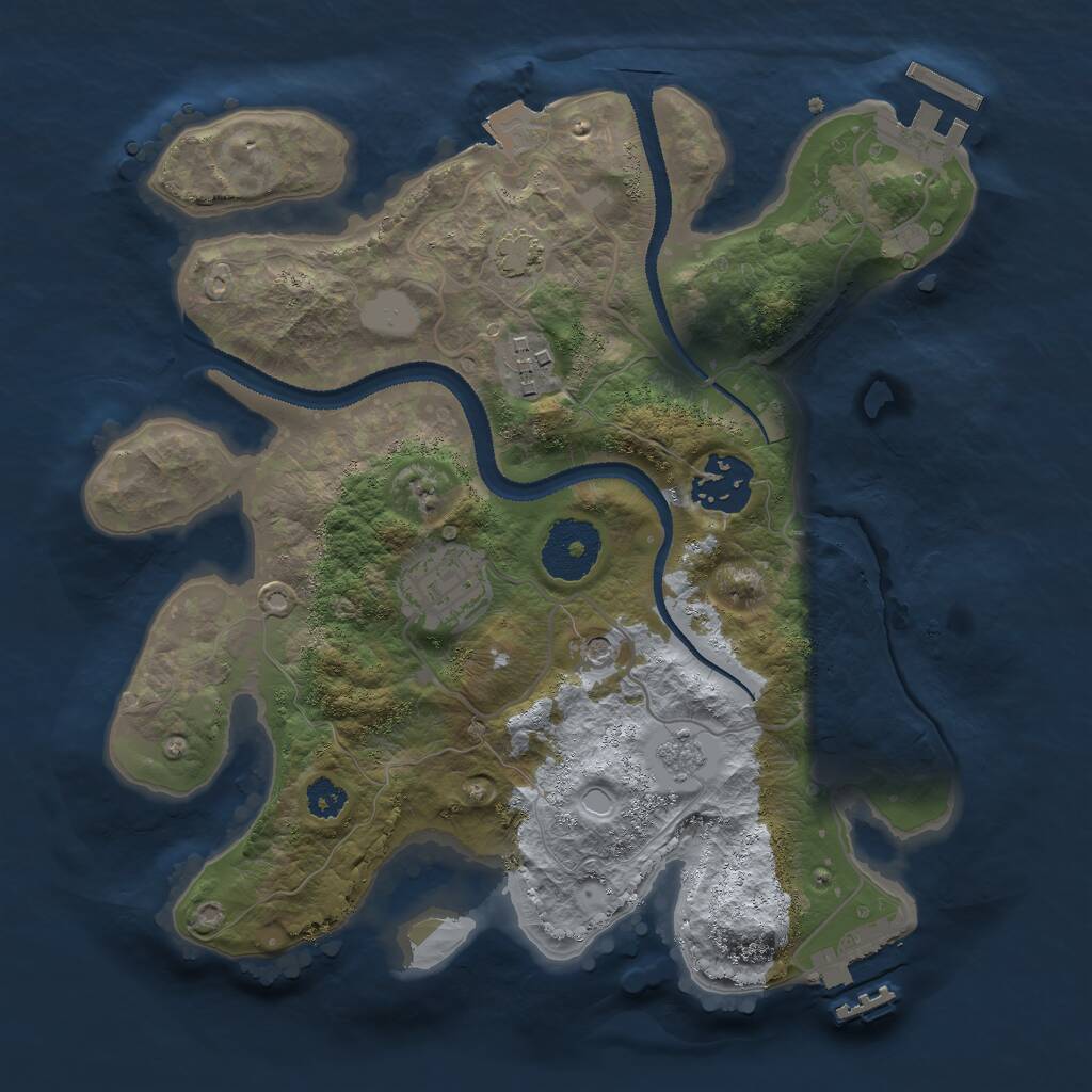 Rust Map: Procedural Map, Size: 2750, Seed: 1969214975, 9 Monuments