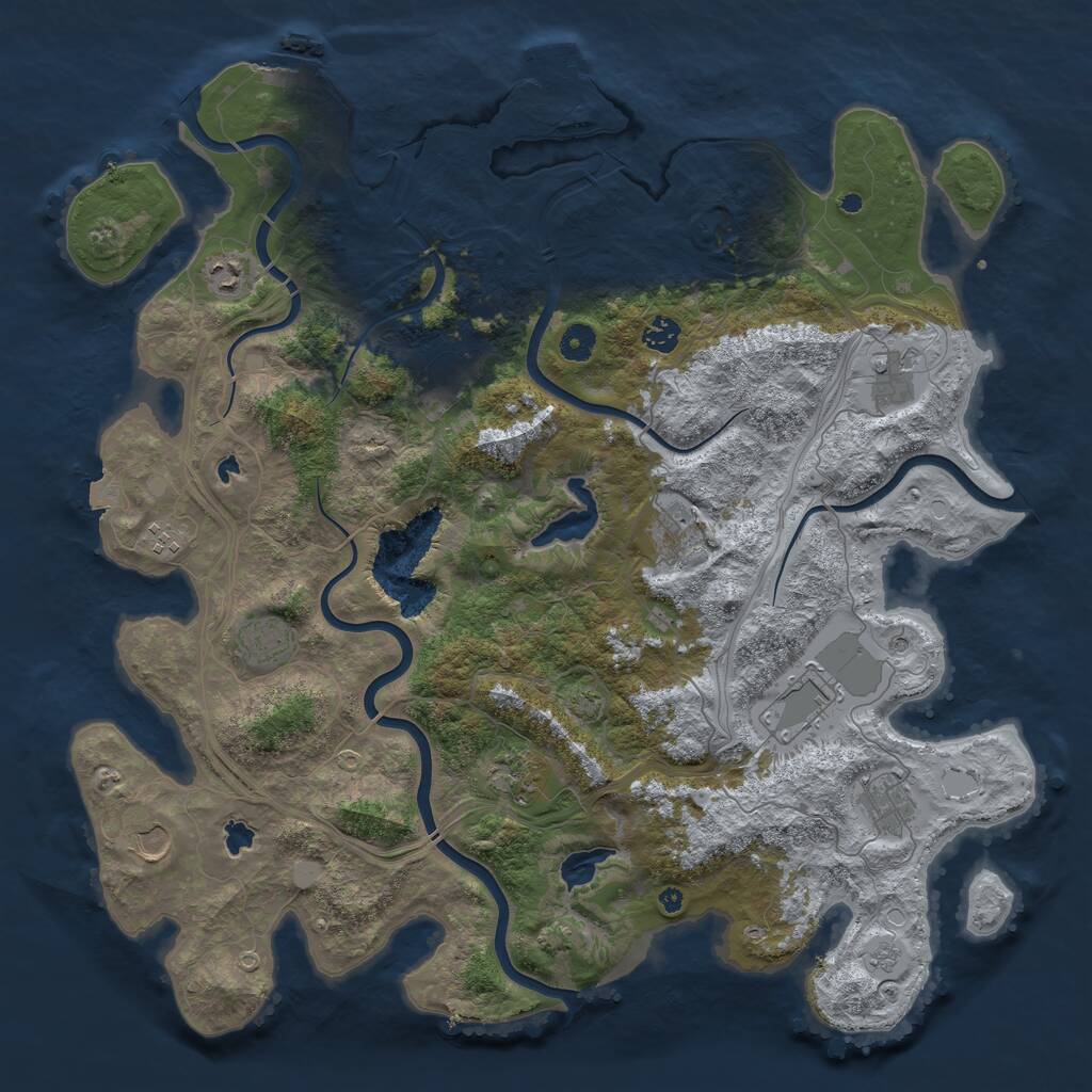 Rust Map: Procedural Map, Size: 4500, Seed: 173491277, 17 Monuments