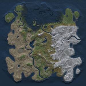 Thumbnail Rust Map: Procedural Map, Size: 4500, Seed: 173491277, 17 Monuments