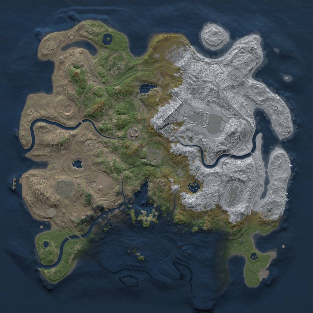 Rust Map: Procedural Map, Size: 4250, Seed: 952371560, 17 Monuments