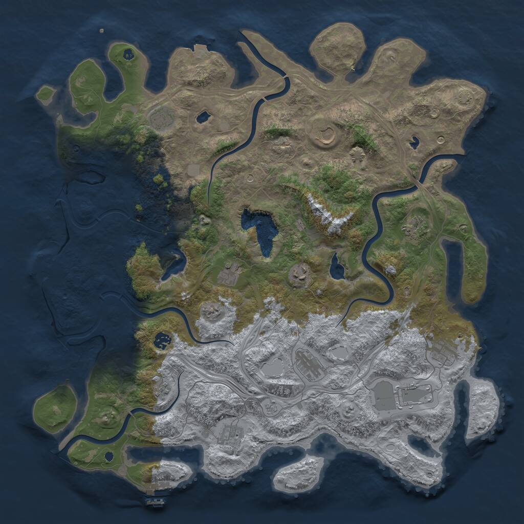 Rust Map: Procedural Map, Size: 4750, Seed: 1068343450, 17 Monuments