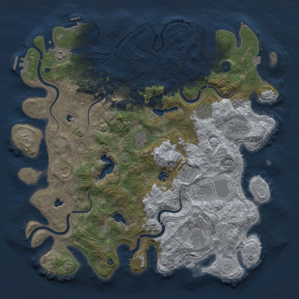 Rust Map: Procedural Map, Size: 4500, Seed: 1694580055, 16 Monuments