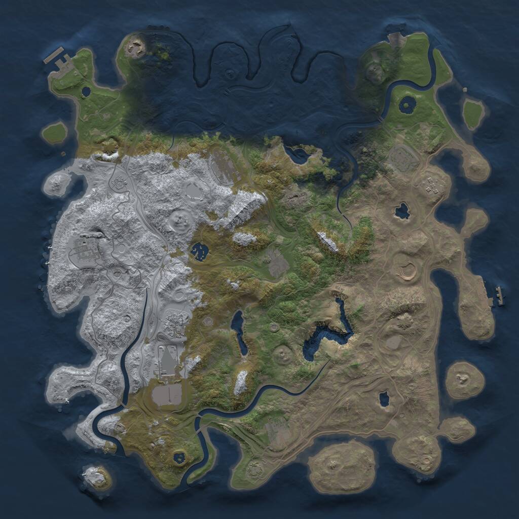 Rust Map: Procedural Map, Size: 4500, Seed: 804614818, 17 Monuments